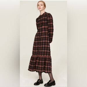 Pamela Love x RTR Maroon Plaid Shirtdress - Size M / Pit to Pit 18”‎